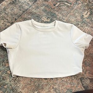 Short Sleeve Crop Top in White